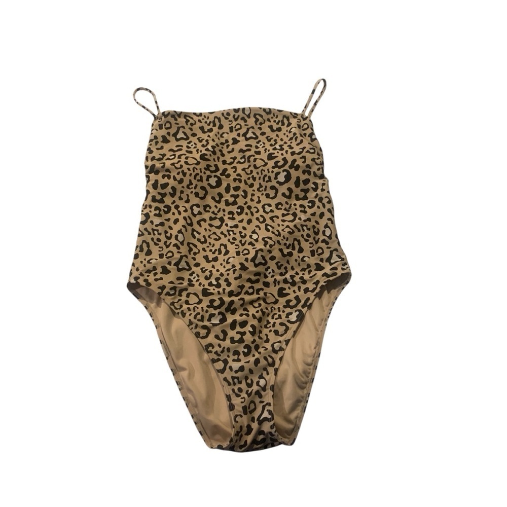 HOLLISTER Leopard Print One Piece Low Back Swimsuit size large